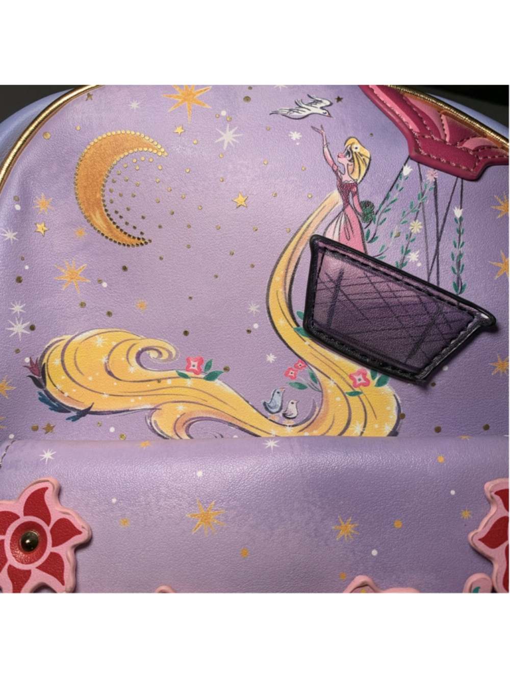 Disney Danielle Nicole Rapunzel Mini Backpack - Purple Faux Leather With Gold Ac - Picture 8 of 11